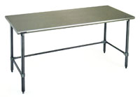 reinforced steel shelving and worktable